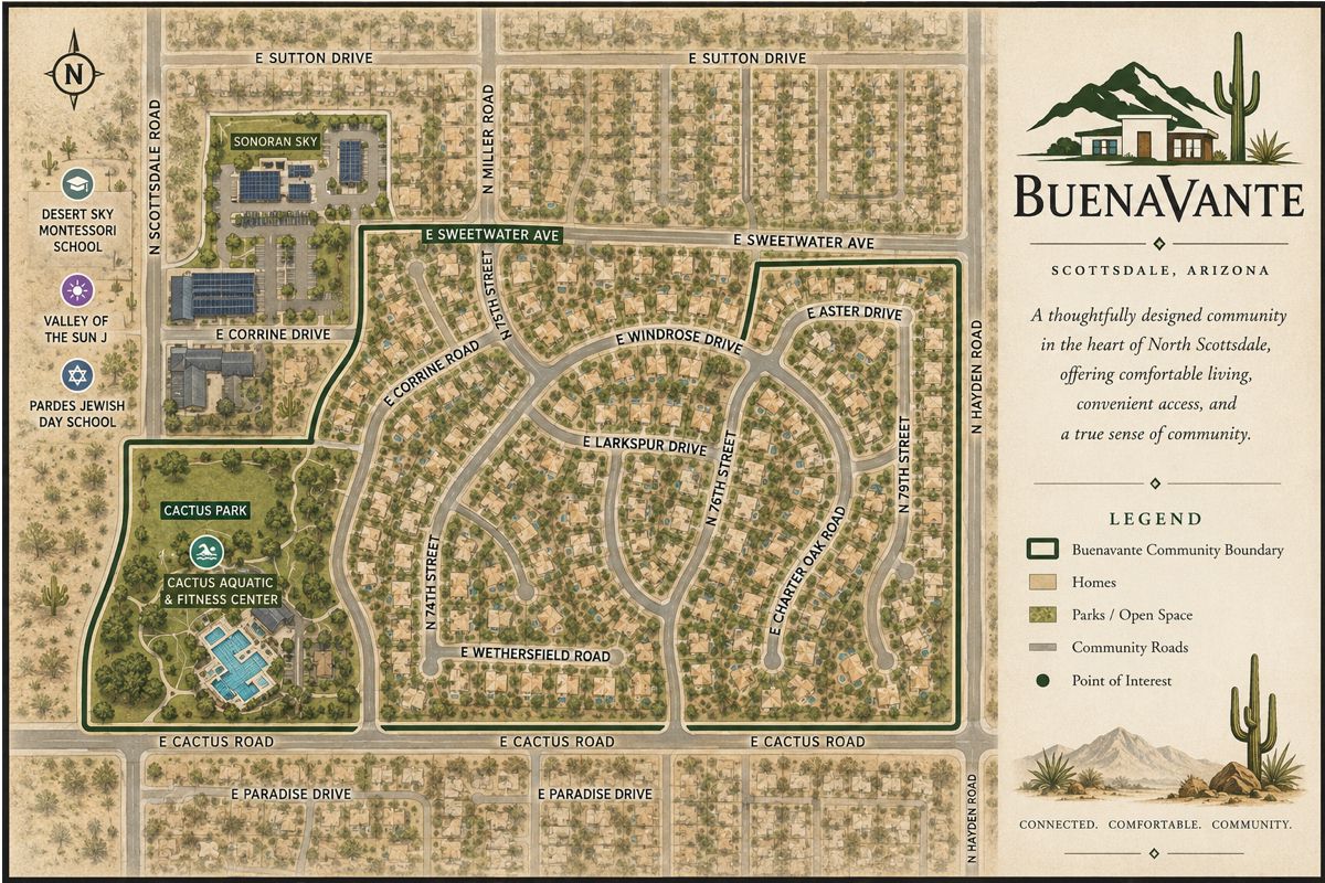Buenavante community map in Scottsdale Arizona